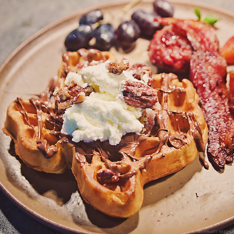Twenty-Two North Holland, Brunch, Waffle, Bacon and Grapes